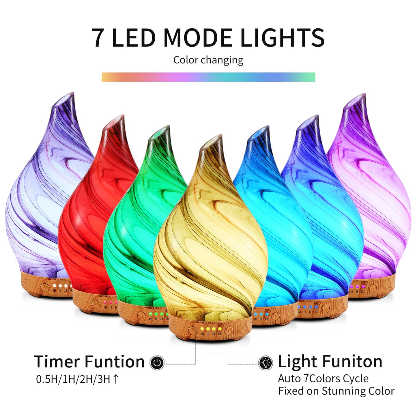 Porseme 100ml Glass Essential Oil Diffuser Aromatherapy Ultrasonic Cool Mist Humidifier 4 Running Hours Waterless Auto-Off Air Diffusers for Sleeping,Yoga,Office Working Spa and Rest (Deep Desert)