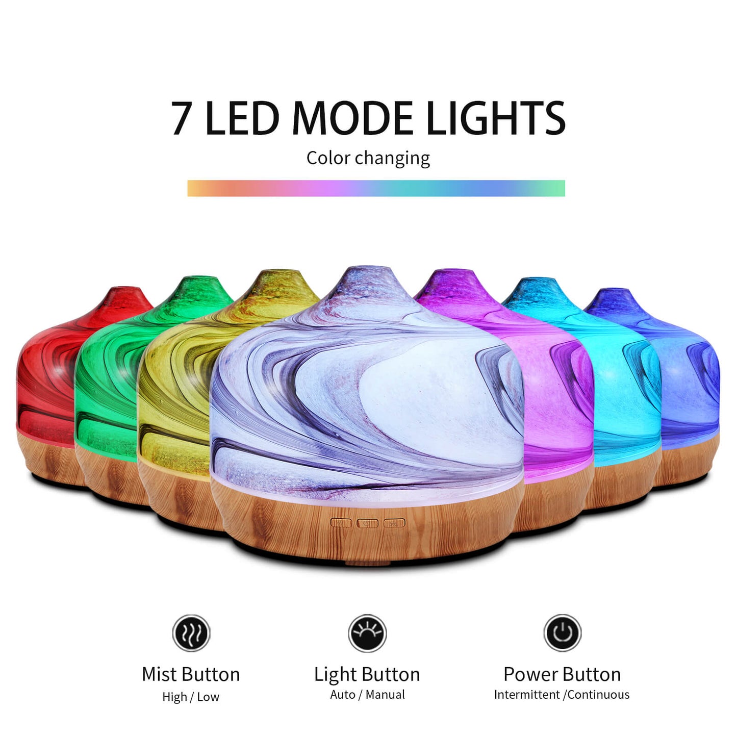 Porseme 500ml Glass Essential Oil Diffuser Aromatherapy Ultrasonic Cool Mist Humidifier 15-21 Running Hours Waterless Auto-Off Air Diffusers for Sleeping,Yoga,Office Working,Spa and Rest (Deep Desert)