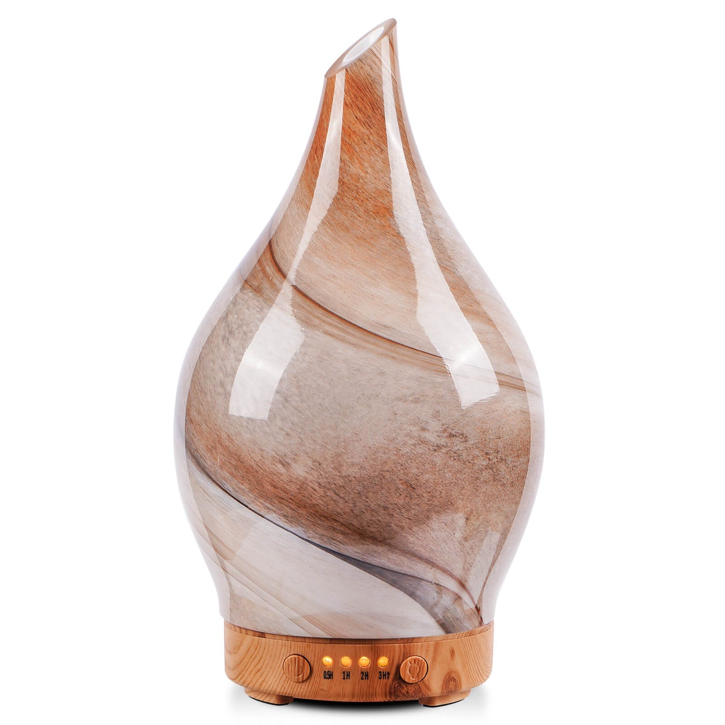 Porseme 100ml Essential Oil Diffuser Glass Color Changing Aroma Air Diffusers Aromatherapy Ultrasonic Cool Mist Humidifier 4 Running Hours Waterless Auto-Off for Sleeping, Yoga, Office, Spa (Desert)