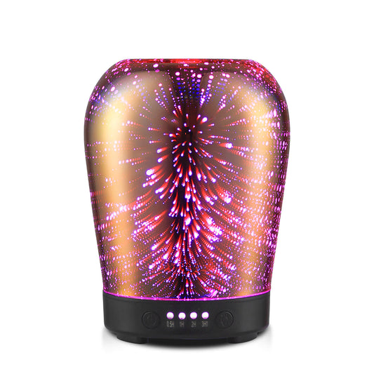 Porseme Essential Oil Diffuser, Aromatherapy Ultrasonic Cool Mist Humidifier, 3D Effect Glass, Auto Shut-Off Timer Setting, 100ml Aroma Decoration for Home Office Spa Premium Gift