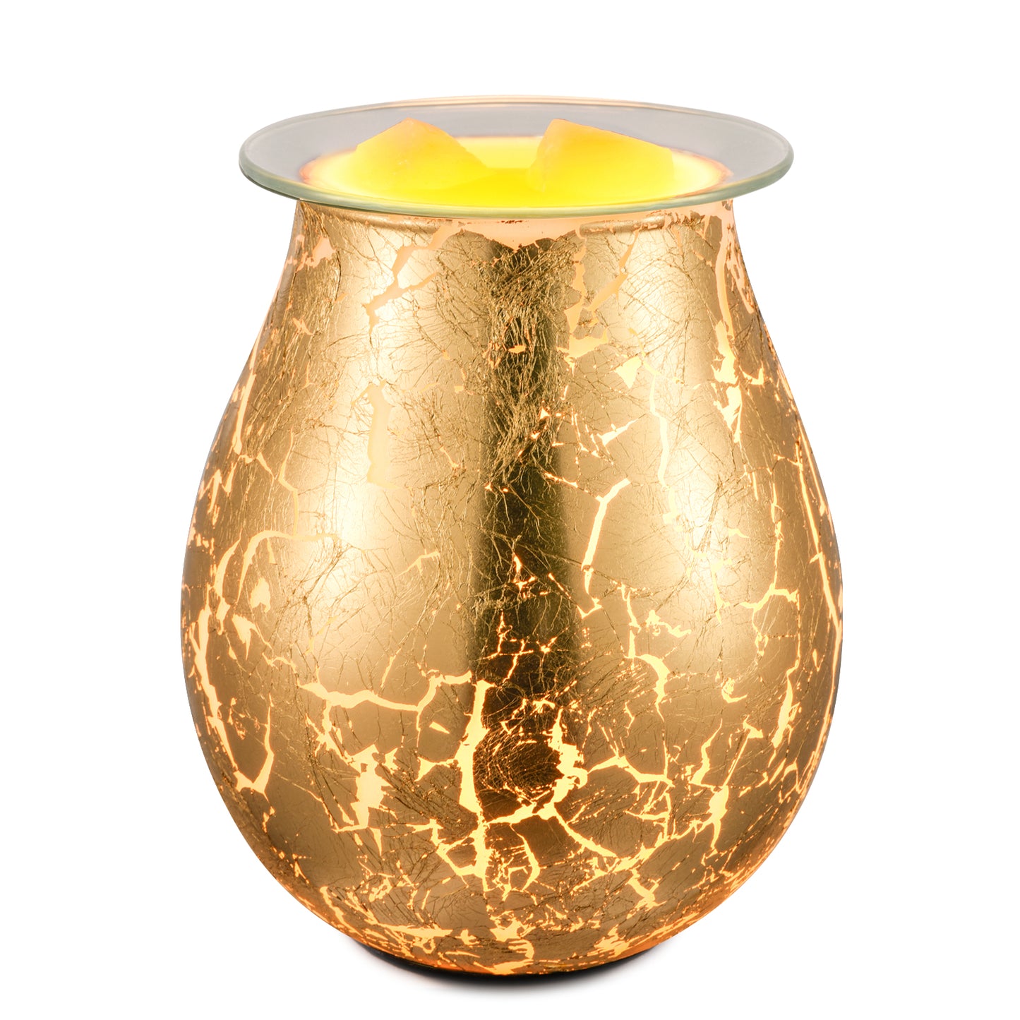 Porseme Electric Wax Warmer Gold Leaf Feature Candle Wax Melter Fragrance Oil Warmer with Dimmer Option Scented Wax Burner for Home Office Bedroom Living Room Gifts & Decor
