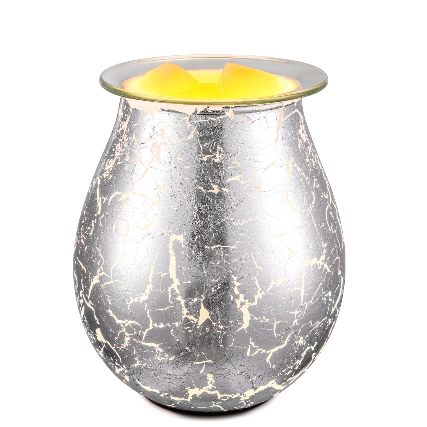 Porseme Electric Wax Warmer Silver Leaf Feature Candle Wax Melter Fragrance Oil Warmer with Dimmer Option Scented Wax Burner for Home Office Bedroom Living Room Gifts & Decor
