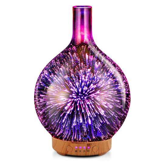 Rose Gold Essential Oil Diffuser 3D Glass Aromatherapy Ultrasonic Humidifier,Waterless Auto-Off,Timer Setting, BPA Free,Air Refresh for Home Hotel Yoga Leisure SPA Gift 100ml