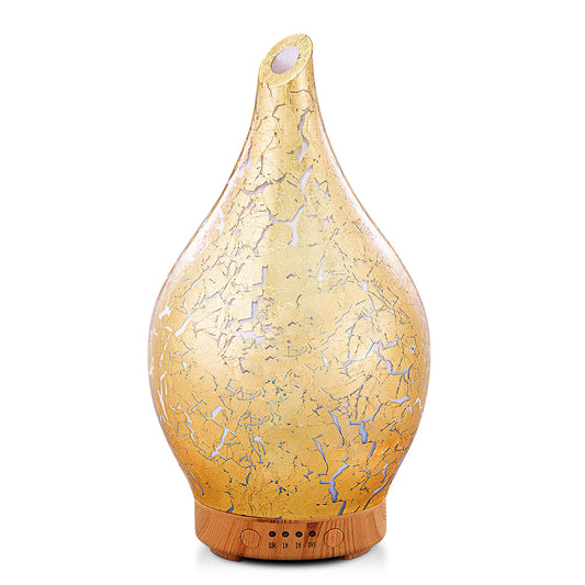 Essential Oil Diffuser Aromatherapy Diffusers for Therapeutic Oils - Ultrasonic Vase Cover & Elegant Gold Color- Air Humidifier for Sleep,Work,Study,Read,Yoga,Spa