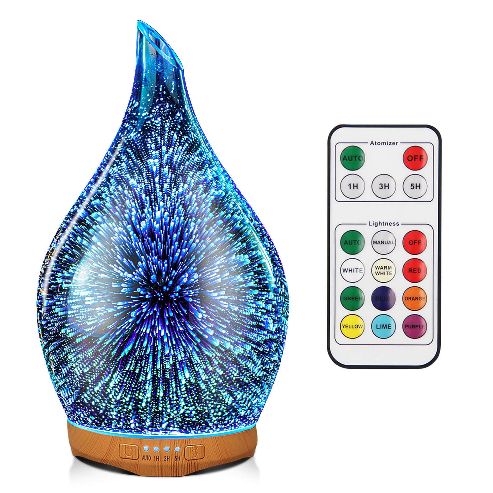  Diffusers for Essential Oils Large Room, 500ml Aromatherapy  Diffuser Cool Mist Humidifier with Remote Control,7 Colors Lights & 3 Mist  Mode Waterless Auto Off for Women Office Light Bule : Health