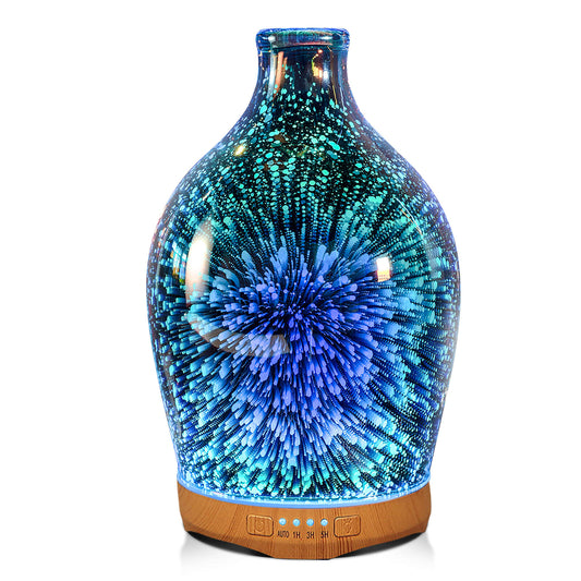 280ml Essential Oil Diffuser 3D Glass Aromatherapy Ultrasonic Humidifier - Auto Shut-Off,Timer Setting, BPA Free for Home Hotel Yoga Leisure SPA Gift