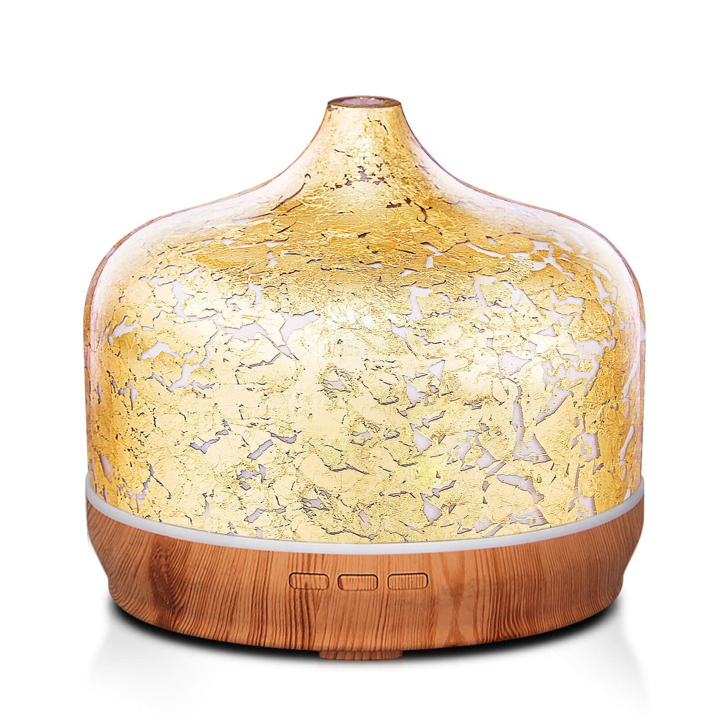 500ml Essential Oil Diffuser Gold Plated Glass Aromatherapy Ultrasonic Humidifier -Auto Shut-Off,Timer Setting, BPA Free for Home Hotel Yoga SPA Gift