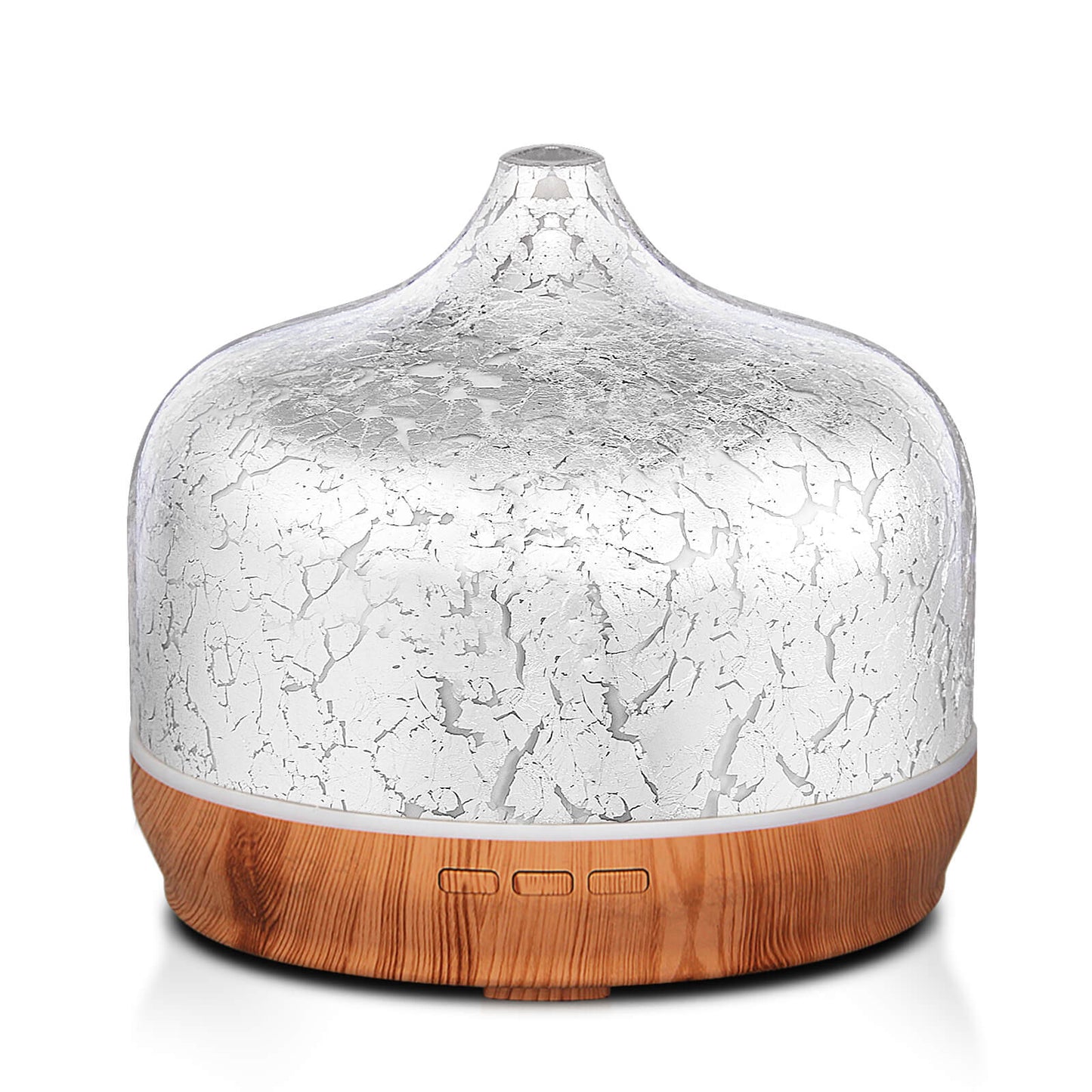 500ml Essential Oil Diffuser Silver Plated Glass Aromatherapy Ultrasonic Humidifier- Auto Shut-Off,Timer Setting, BPA Free for Home Hotel Yoga SPA Gift