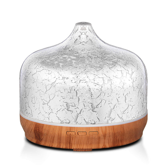 500ml Essential Oil Diffuser Silver Plated Glass Aromatherapy Ultrasonic Humidifier- Auto Shut-Off,Timer Setting, BPA Free for Home Hotel Yoga SPA Gift