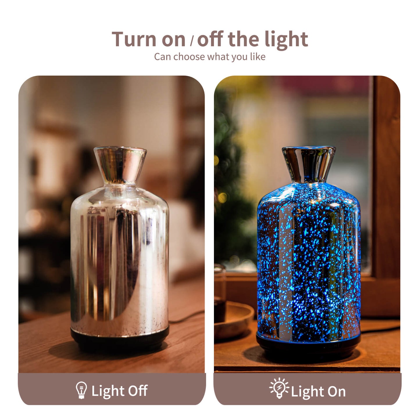Essential Oil Diffuser Glass Aromatherapy Ultrasonic Humidifier, Auto Shut-Off BPA Free, Aroma Decoration for Home,Office,Gym,Spa,Premium Gift 100ML
