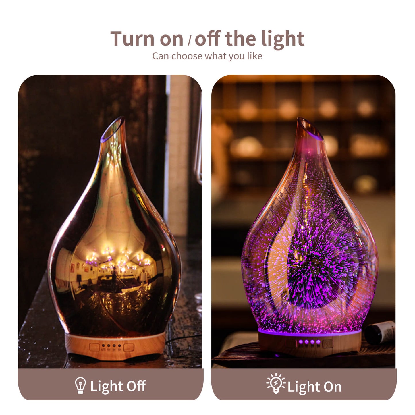 Porseme 280ML Essential Oil Diffuser, Aroma Ultrasonic Humidifier with Remote Control, BPA Free, Auto Shut-Off, Timer Setting