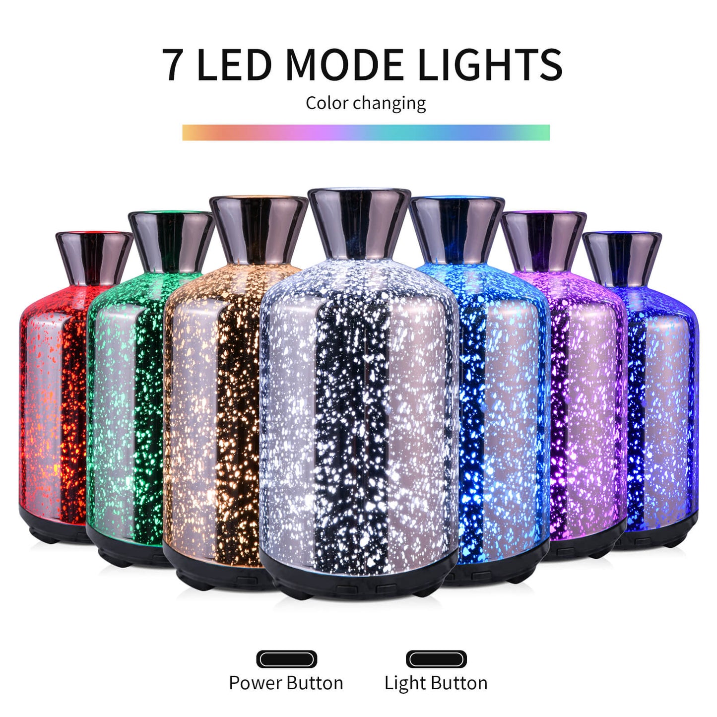 Essential Oil Diffuser Glass Aromatherapy Ultrasonic Humidifier, Auto Shut-Off BPA Free, Aroma Decoration for Home,Office,Gym,Spa,Premium Gift 100ML