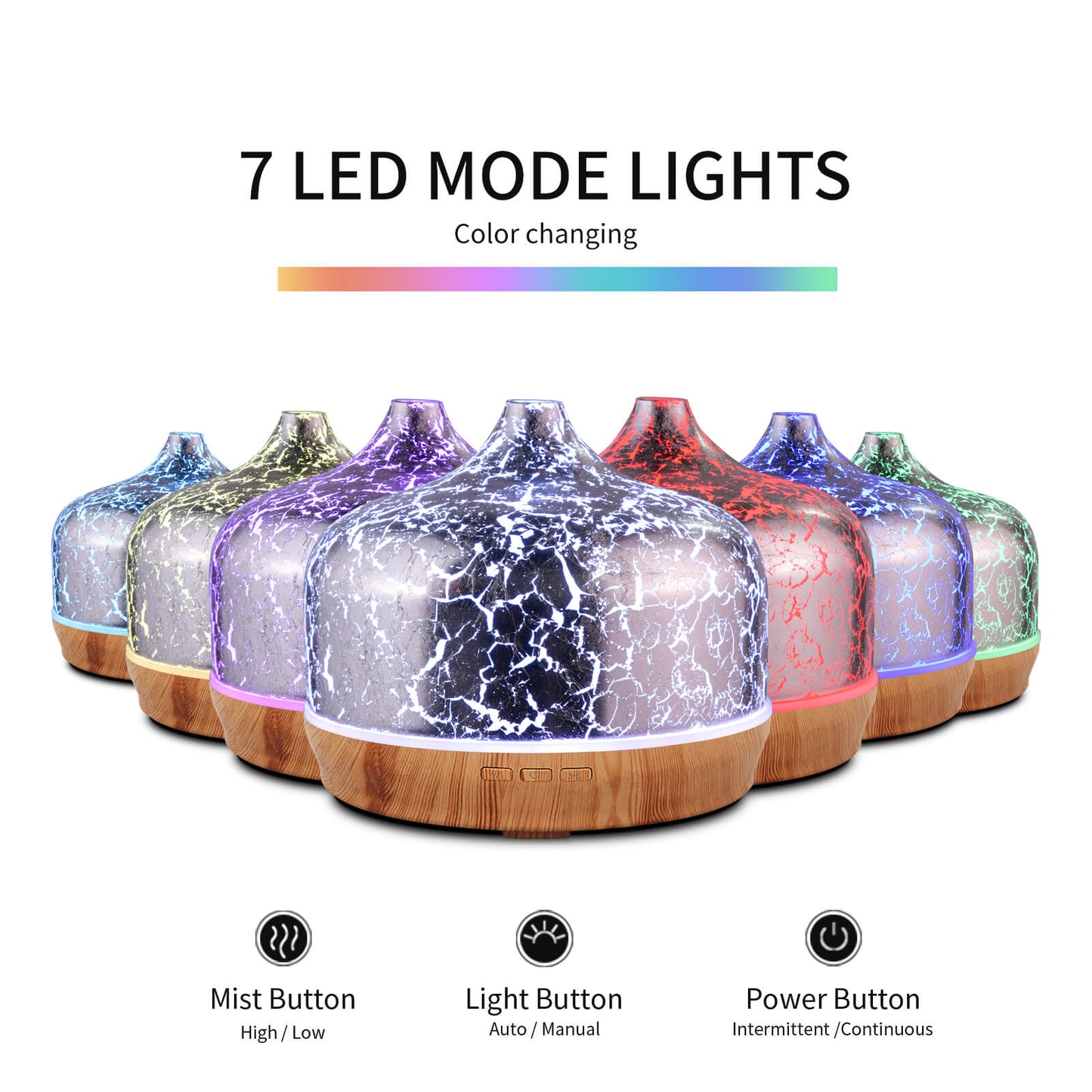 500ml Essential Oil Diffuser Silver Plated Glass Aromatherapy Ultrasonic Humidifier- Auto Shut-Off,Timer Setting, BPA Free for Home Hotel Yoga SPA Gift