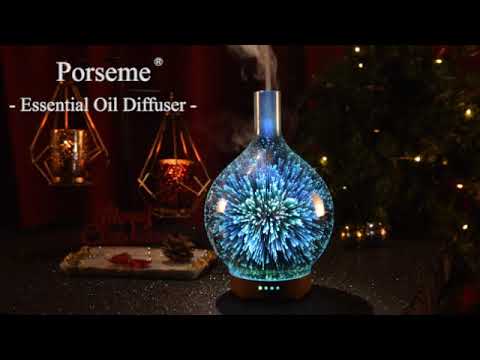 Porseme 3D Essential Oil Diffuser Cool Mist Humidifier Ultrasonic Aromatherapy Diffuser,100ml Last 4h,Auto Shut-Off,Air Refresh,Decoration for Home,Office,Yoga,Baby,Sleep