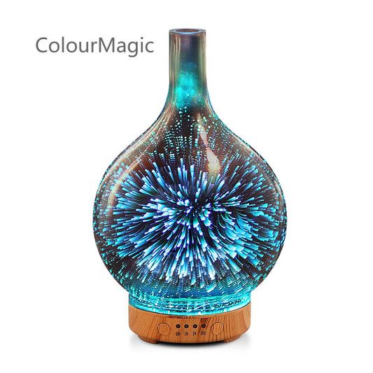 ColourMagic 3D Essential Oil Diffuser Cool Mist Humidifier Ultrasonic Aromatherapy Diffuser,100ml Last 4h,Auto Shut-Off,Air Refresh,Decoration for Home,Office,Yoga,Baby,Sleep