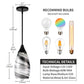 Porseme Pendant Light Features Kitchen Island Hanging Lamp with Plug-in Adjustable Black Rod Handcraft Art Glass Shade E26 Socket for Home Kitchen Sink Counter Make-up Table (Ink)