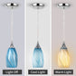 Porseme Pendant Light Features Kitchen Island Hanging Lamp with Plug-in Adjustable Cord Handcraft Art Glass Shade E26 Socket for Home Kitchen Sink Counter Make-up Table (Light Blue)