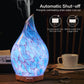 Porseme 280ml Essential Oil Diffuser Glass Color Changing Aroma Air Diffusers Aromatherapy Ultrasonic Cool Mist Humidifier with Remote Control 7 Running Hours Waterless Auto-Off (Light Blue)