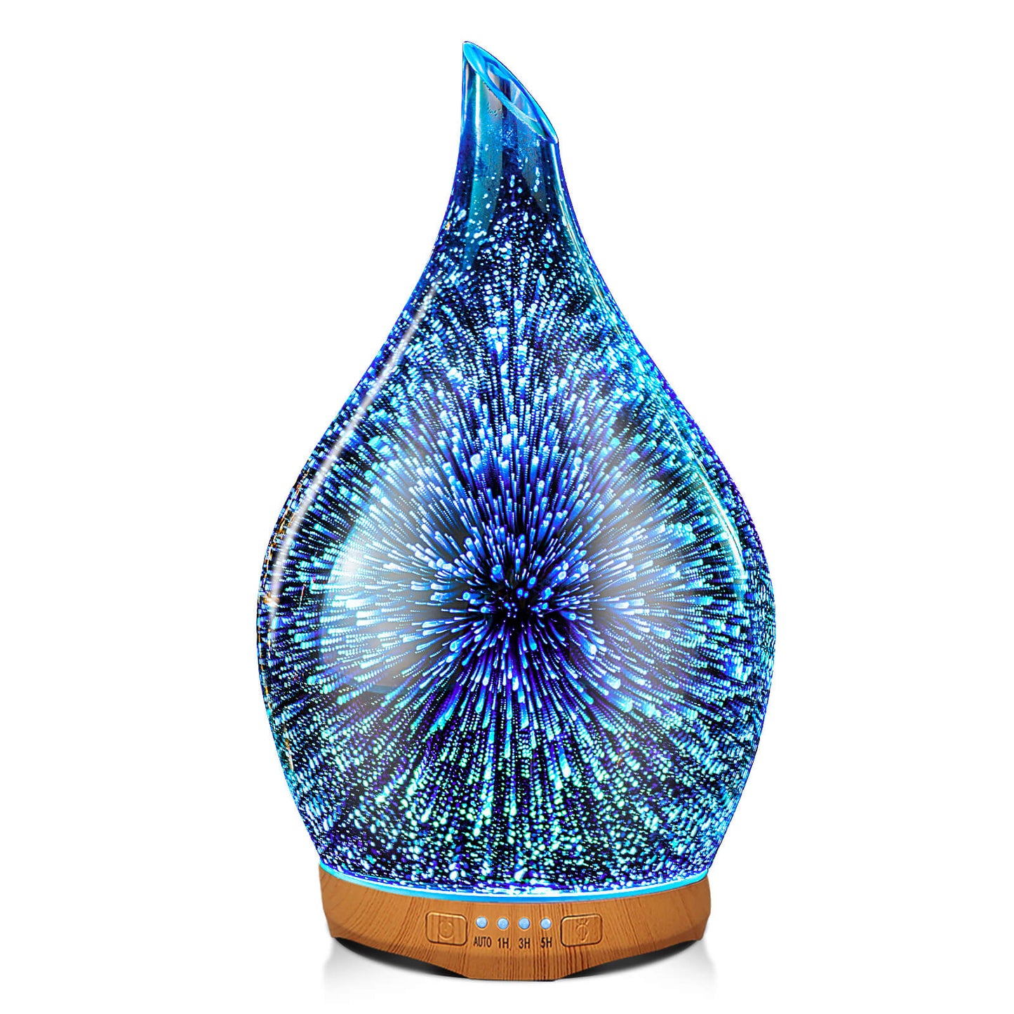 Porseme 280ml Essential Oil Diffuser 3D Hand-Blown Glass Aroma Diffusor, Aromatherapy Unltrasonic Cool Mist deffuser, 7 Color Changing Humidifier, Waterless Shut-Off, Timer Function for Home Office