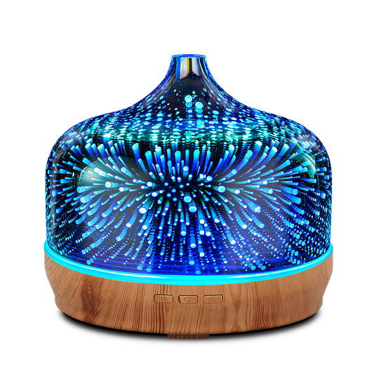 500ml Essential Oil Diffuser 3D Glass Aromatherapy Ultrasonic Humidifier - Auto Shut-Off,Timer Setting, BPA Free for Home Hotel Yoga SPA Gift