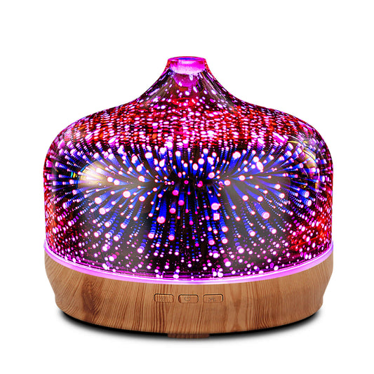 500ml Essential Oil Diffuser 3D Glass Aromatherapy Ultrasonic Humidifier-Auto Shut-Off,Timer Setting, BPA Free for Home Hotel Yoga SPA Gift