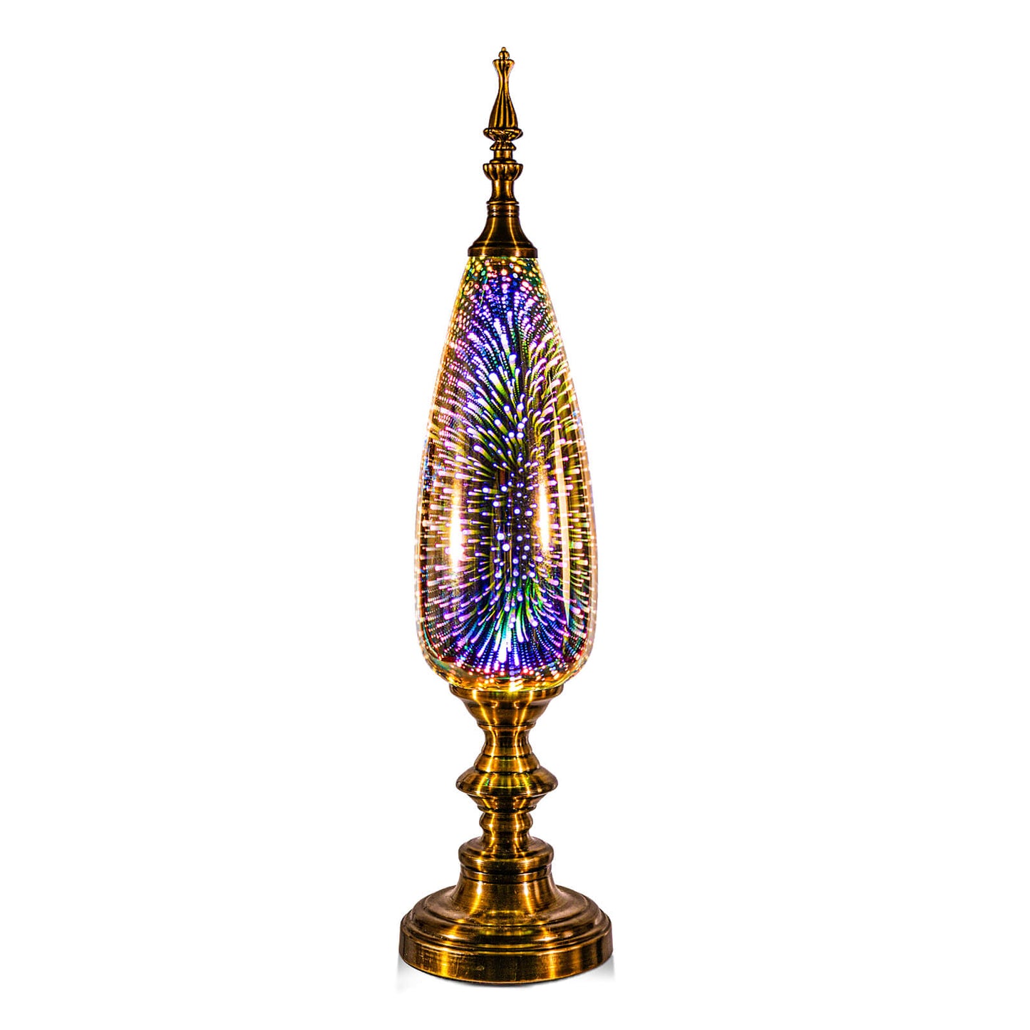 Porseme Table Lamp Decorative Turkish Arabian Desk Lamp with Handmade 3D Effect Glass and Bronze Base for Bedroom, Bedside, Living Room, Office