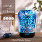 Porseme Essential Oil Diffuser, Aromatherapy Ultrasonic Cool Mist Humidifier, 3D Effect Glass, Auto Shut-Off, Timer Setting,100ml Aroma Decoration for Home, Office, Gym, Spa, Premium Gift