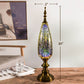 Porseme Table Lamp Decorative Turkish Arabian Desk Lamp with Handmade 3D Effect Glass and Bronze Base for Bedroom, Bedside, Living Room, Office