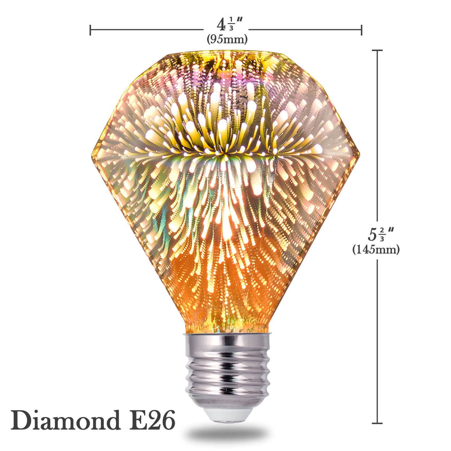 Porseme Decorative 3D LED Bulb, E26 Base, 4W, AC100-240V, Soft Warm Light, Non-Dimmable, Non-Portable, No Plug-Connected , Not Include Bulb Holder