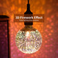 Porseme 3D Fireworks Decorative Light Bulb, E26 Base, 4W, AC100-240V, Glass Bulbs with Soft Warm Light, Shiny Decor for Home, Bedroom, Party (Included 1 G125 Bulb)