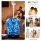 Porseme Essential Oil Diffuser, Aromatherapy Ultrasonic Cool Mist Humidifier, 3D Effect Glass, Auto Shut-Off, Timer Setting,100ml Aroma Decoration for Home, Office, Gym, Spa, Premium Gift