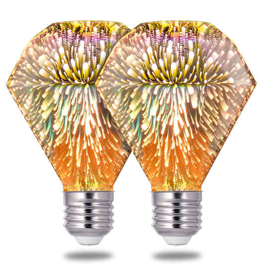 Porseme Decorative 3D LED Bulb, E26 Base, 4W, AC100-240V, Soft Warm Light, Non-Dimmable, Non-Portable, No Plug-Connected , Not Include Bulb Holder