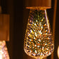 Porseme 3D Fireworks Decorative Light Bulb, E26 Base, 4W, AC100-240V, Glass bulbs with Soft Warm Light, Shiny Decor for Home, Bedroom, Party (Included 3-Pack ST64 Bulbs)