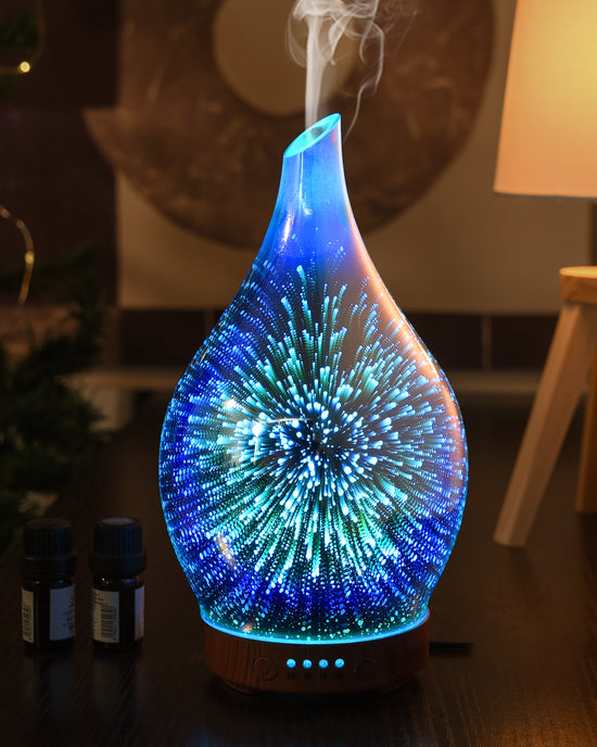 Porseme Essential Oil Diffuser 3D Glass Aromatherapy Ultrasonic Humidi
