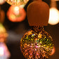 Porseme 3D Fireworks Decorative Light Bulb, E26 Base, 4W, AC100-240V, Glass Bulbs with Soft Warm Light, Shiny Decor for Home, Bedroom, Party (Included 3-Pack G80 Bulbs)